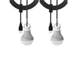Kit con 2 bombillas LED USB de 5 W (2 unidades) para camping, uso infantil, mesita de noche, lámpara de emergencia portátil para actividades al aire libre (2026)