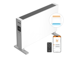 Calefactor eléctrico de convección inteligente Ksix Blaze, 2000 W, pantalla táctil LED, app Tuya, control remoto, blanco