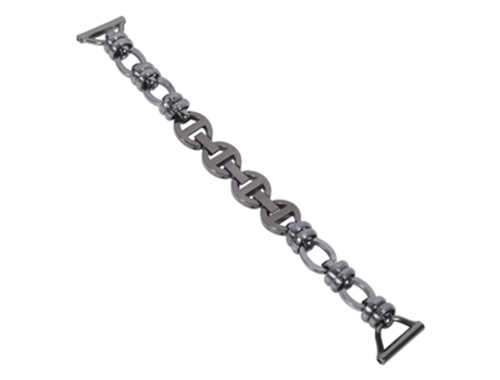 Correa de reloj con cadena de tornillo de metal universal de 22 mm (negra)