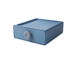 Caja De Almacenamiento Multifuncional De Plástico De Gran Capacidad Con Cajón Para Oficina, Escritorio Y Hogar - Azul
