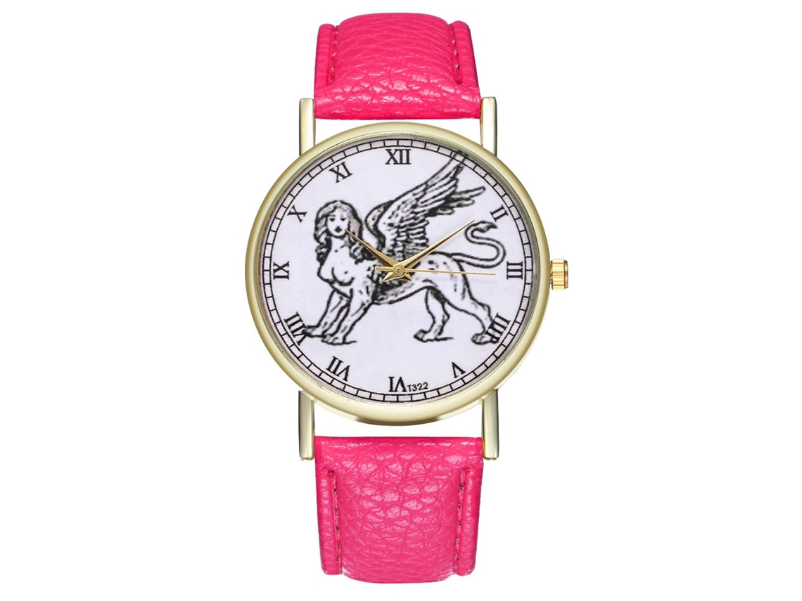 Reloj De Pulsera Unisex De Cuarzo, Elegante Y Moderno (rojo Y Rosa)