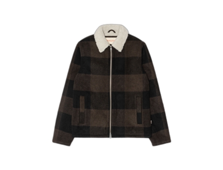 Chaqueta camisera acolchada a cuadros con cuello de peluche REVOLUTION