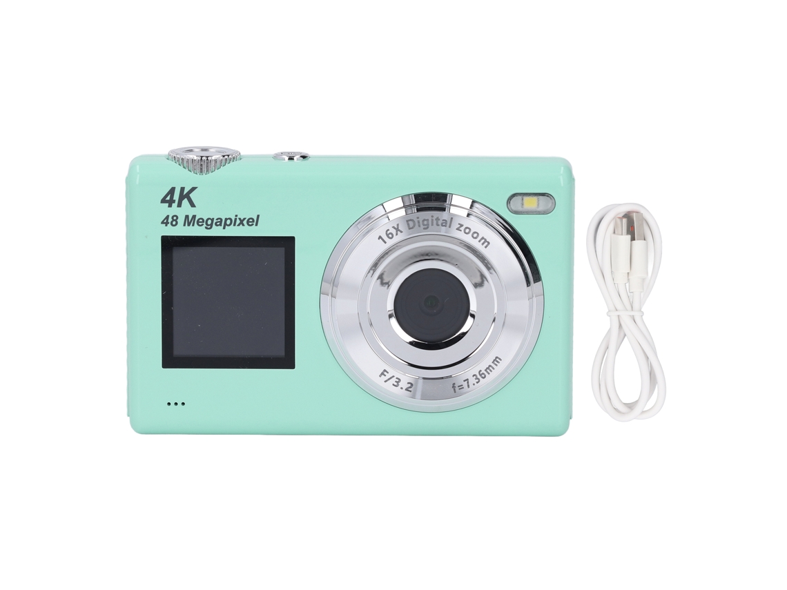 Cámara Digital 4k 48mp Zoom 16x Antishake Compacta Dual Screen Filtros Belleza Verde