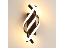 Aplique De Pared Led Moderno En Espiral, 26 W, Luz Cálida, Acrílico, Para Interiores, Ideal Para Dormitorio, Baño, Sala De Estar Y Pasillo (negro).