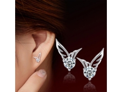 2026-aretes De Orecón Con Alas De Ángel De Cristal Diamante Para Mujeres Y Niñas Joyería Regalo