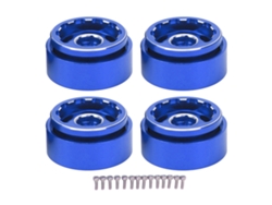 4 Llantas Beadlock De Aleación De Aluminio De 1 Pulgada Para Coches Rc Traxxas Axial Scx24 A Escala 1/18 Y 1/24 - Azul