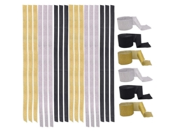 Rollos De Cinta De Papel Crepé, Dorado, Negro Y Plateado Para Decoración De Fondos De Fiestas.