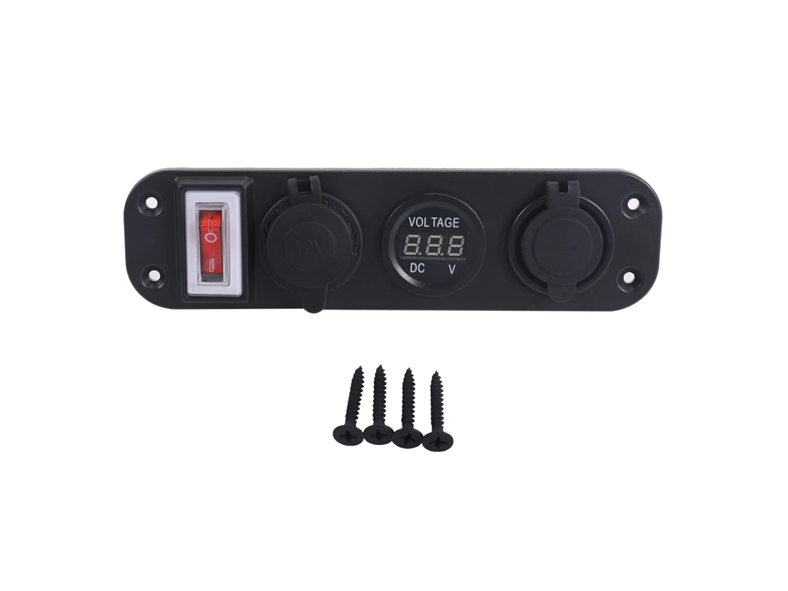 4 1 Cargador Qc3. 0 C- Voltímetro Digital Para Encendedor De Cigarrillos Con Interruptor Basculante Y