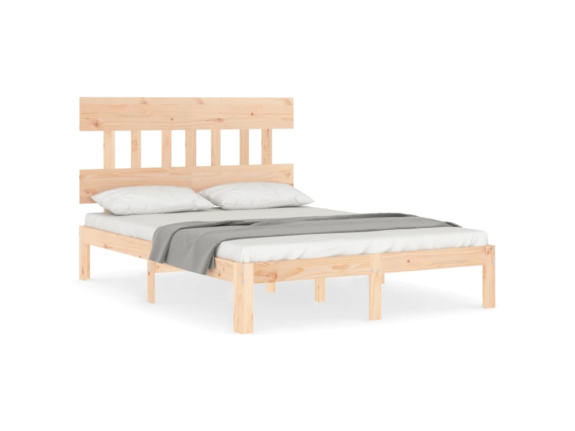 Maison Exclusive - Estructura De Cama De Matrimonio Con Cabecero Madera Maciza