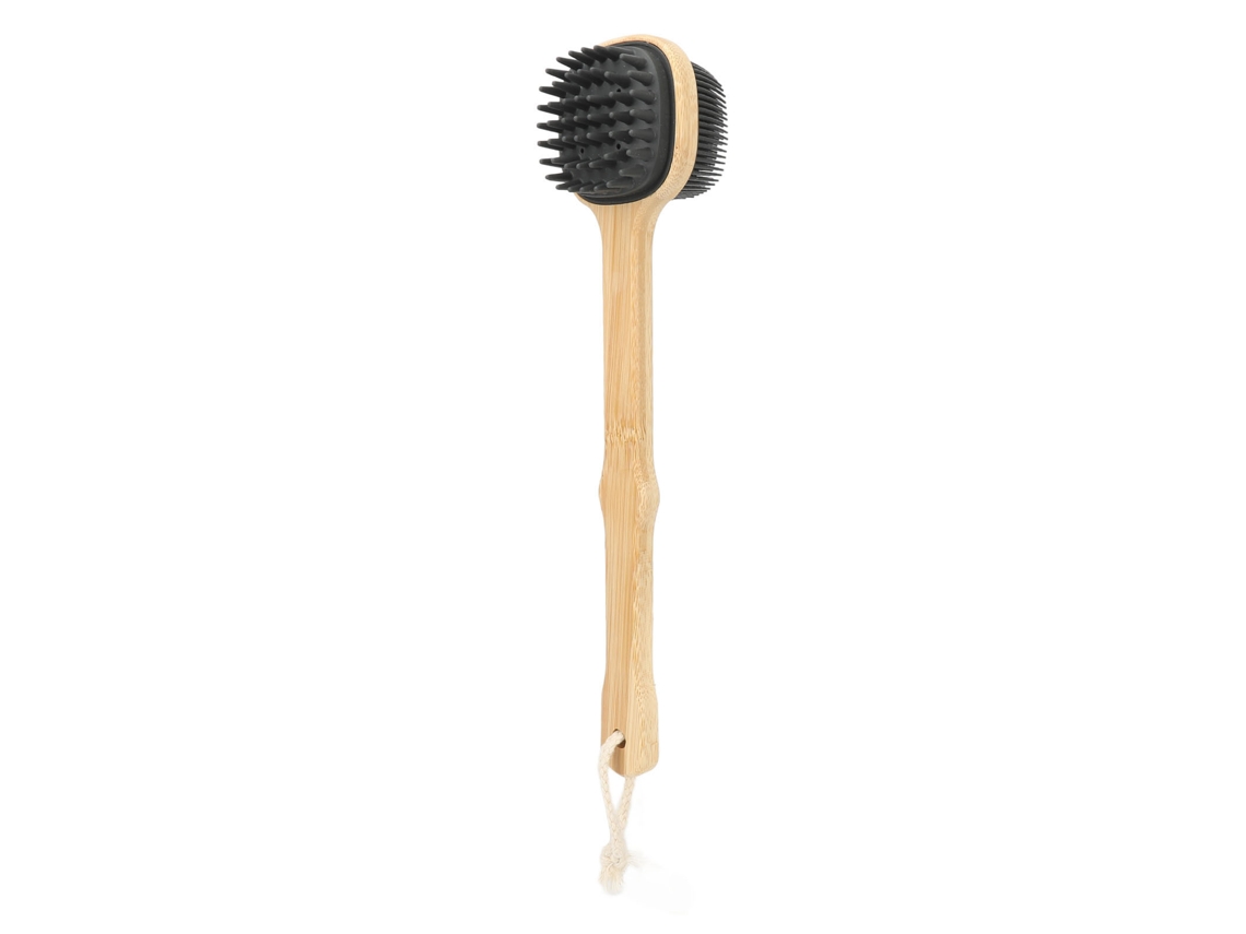 Cepillo De Baño De Doble Cara Con Mango Largo Para Lavar La Espalda, Con Cordón Para Colgar Y Cerdas Suaves.