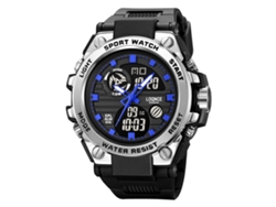 (plata) Elegante Reloj Electrónico Multifuncional Impermeable Con Doble Pantalla Para Estudiantes.