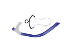 Tubo de snorkel de silicona para buceo con soporte de cabeza ajustable, azul marino, sin marca.