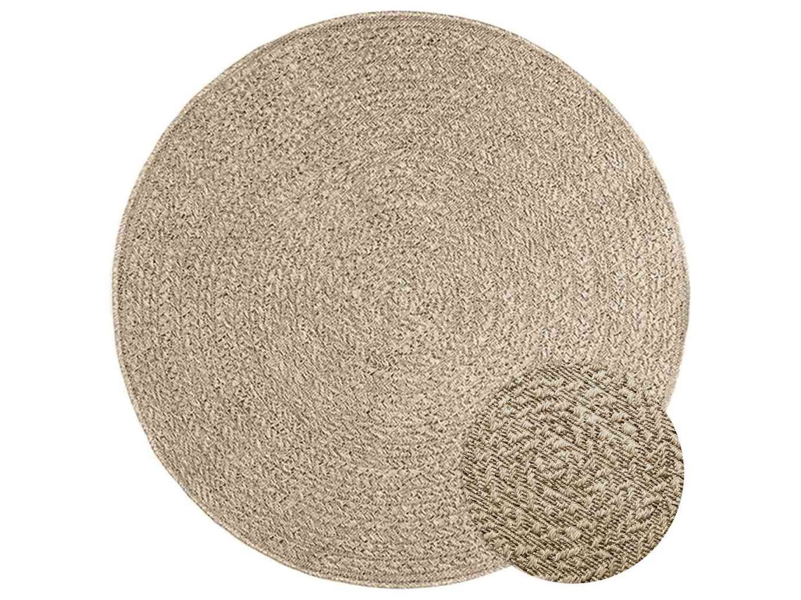 vidaXL Alfombra ZIZUR aspecto yute interior/exterior beige Ø 120 cm