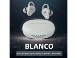 Mini Auriculares Deportivos Inalámbricos (blancos), Graves Potentes, Resistentes Al Agua, Tws True Wireless