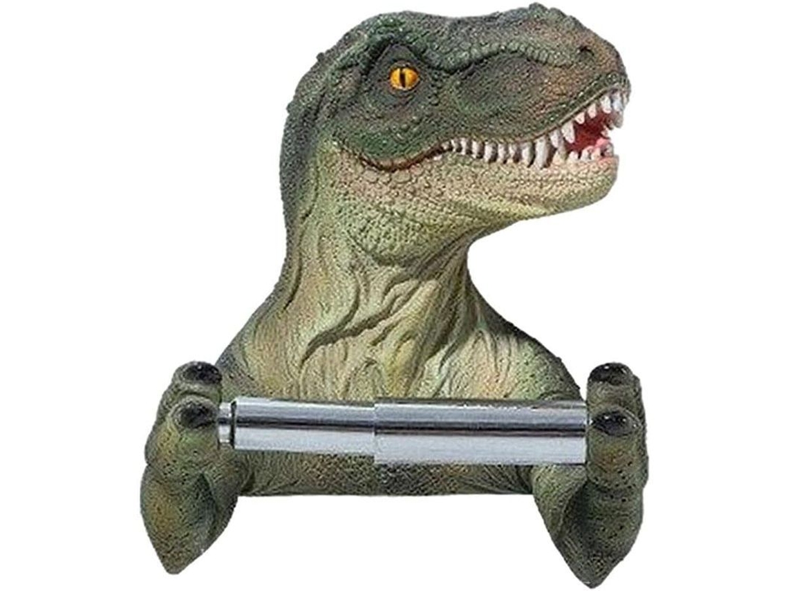 Porta Servilletas De Dinosaurio De Resina Colgante Sin Taladrar Para Baño Cocina - Verde