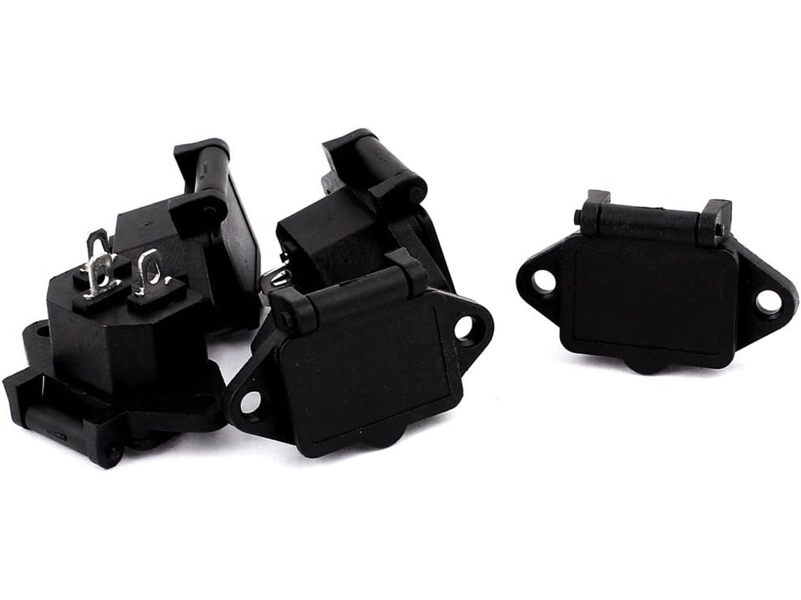 5 Adaptadores De Enchufe Macho Iec320 C14 Ac 250v 10a Con Tapa De Resorte