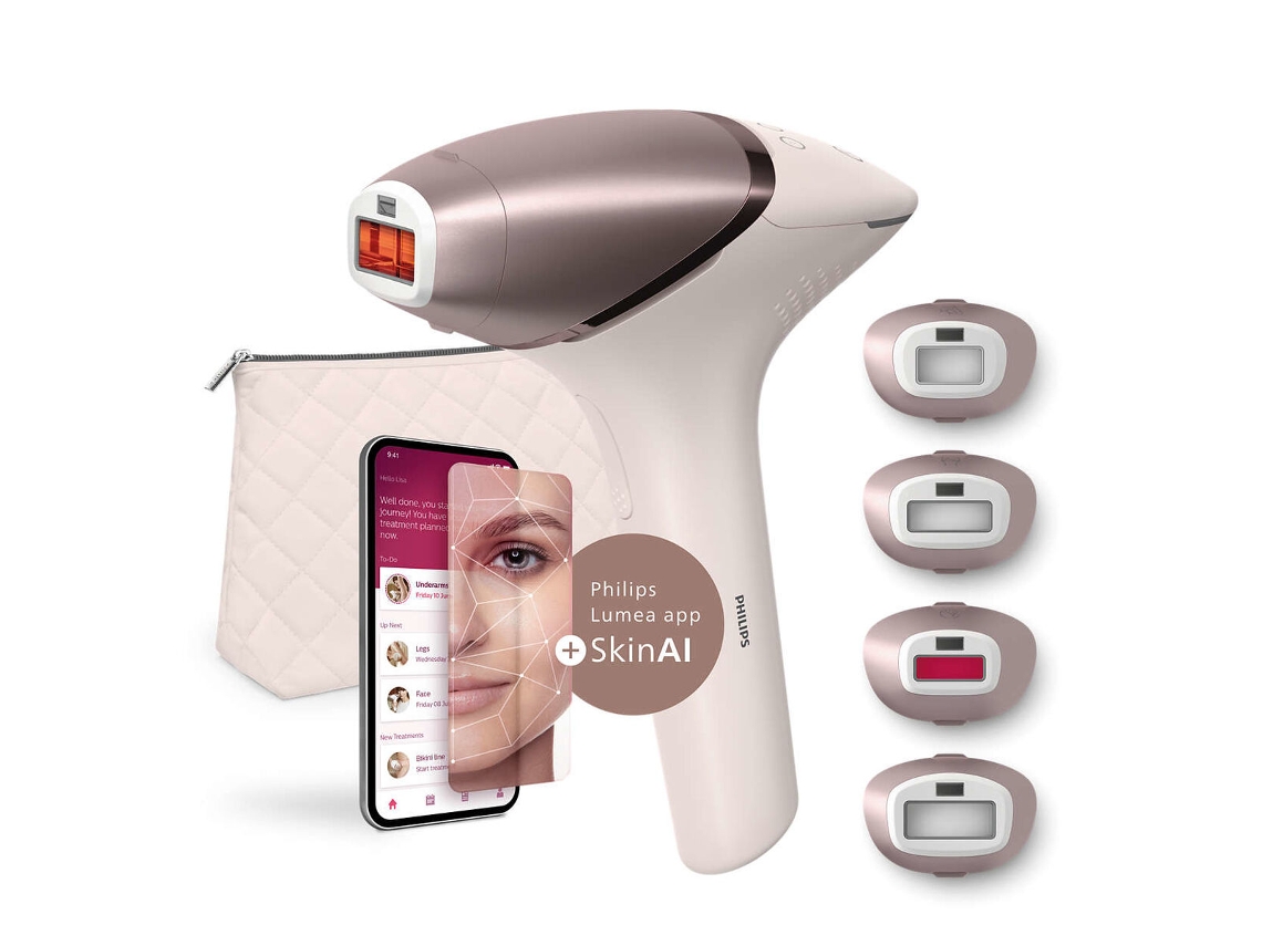 Depiladora de Luz Pulsada con Accesorios PHILIPS BRI977/00 (Rosa)