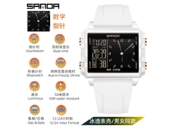 Reloj Electrónico Multifuncional Cuadrado Transparente Con Cuenta Regresiva Y Alarma Luminosa (oro Rosa Blanco)