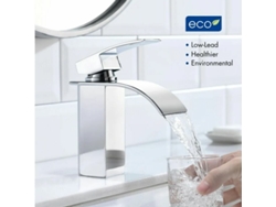 JILLIOPER Grifo de Baño Cecipa con Acabado Plateado, Grifo Mezclador de Agujero Único con Palanca Simple