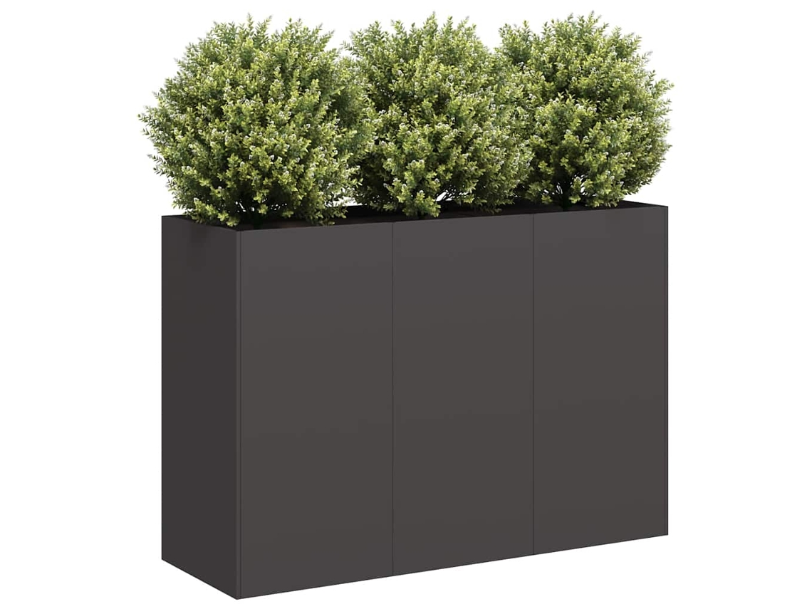 Jardinera | Maceta De Acero Laminado En Frío Negro 120x40x80 Cm