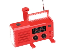 Generador de Dínamo de Manivela de Energía Solar de Emergencia 4000Mah D6-2 (Rojo)