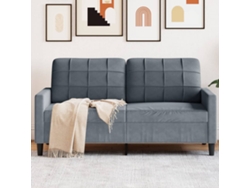Sofá De 2 Plazas De Terciopelo Gris Oscuro 140 Cm