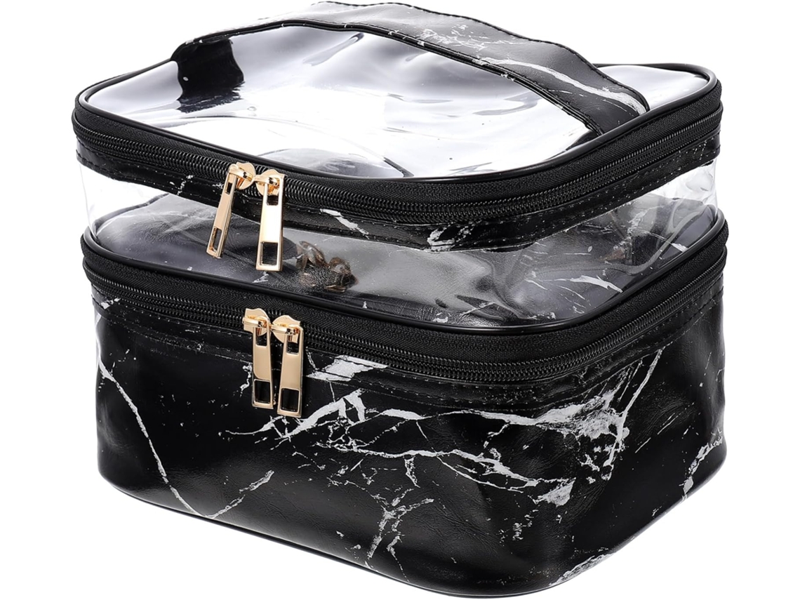 Neceser Transparente Portátil Con Asa De Viaje Para Cosméticos Y Productos Para El Cuidado De La Piel.