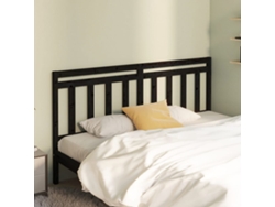 Cabecero De Cama Madera Maciza De Pino Negro 206x4x100 Cm