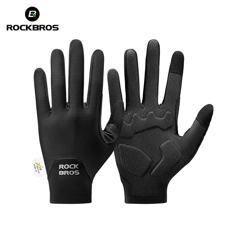 (preto, Tamanho Xl) Guantes De Ciclismo, Antideslizante Todos Los Dedos, Unisex, Transpirable, Absorción De Impactos, Pantalla Táctil