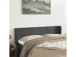 Cabecero De Terciopelo Gris Oscuro 147x16x78/88 Cm