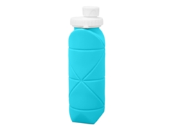 Botella De Agua Plegable De Silicona De 600 Ml, Acero Inoxidable, Ligera, Ideal Para Viajes, Gimnasio, Camping Y Deportes, Color Verde Azulado.