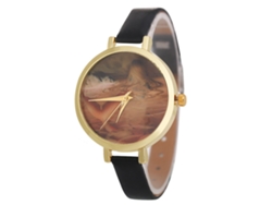 Reloj De Pulsera Para Mujer Con Elegante Correa De Cuero Moderna (negro)