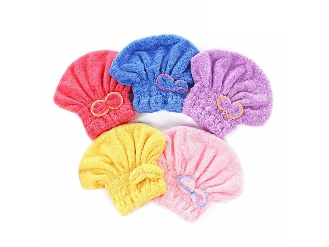 5 Toallas De Microfibra Para Secar El Cabello Enredado, Turbante De Secado Rápido De Terciopelo Coral Para Cabello Largo W Wdi