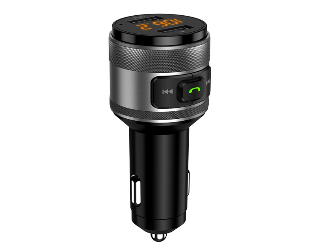 Adaptador inalámbrico de radio para coche YIZHOOD con puerto USB Bluetooth y pantalla LED para carga rápida