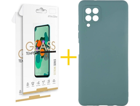 Kit Funda + Protector de Pantalla Samsung A12 5G SKYHE Cristal Templado 4010 Verde