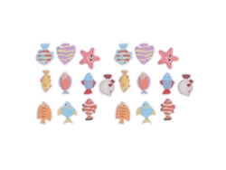 Baok - 2 juegos de alfombrillas de baño antideslizantes con coloridos peces, acabado mate, autoadhesivas, impermeables, resistentes al moho y seguras para bebés.