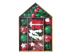 Juego de adornos navideños con forma de casita, 1 juego de bolas navideñas para colgar, regalo. Hengjian