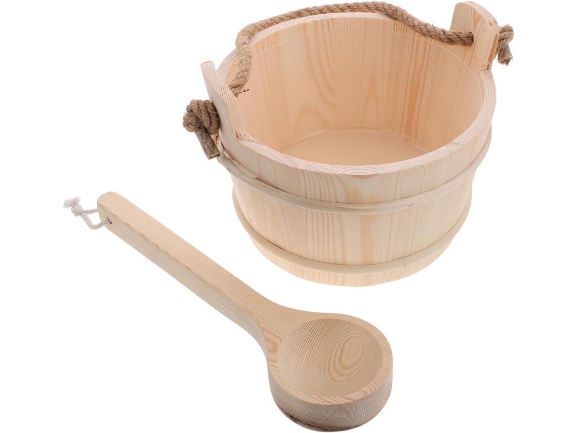 Cubo Con Cucharón Y Pala Para Accesorios De Sauna Para Baño De Spa Para Hombres Y Mujeres, Piscina