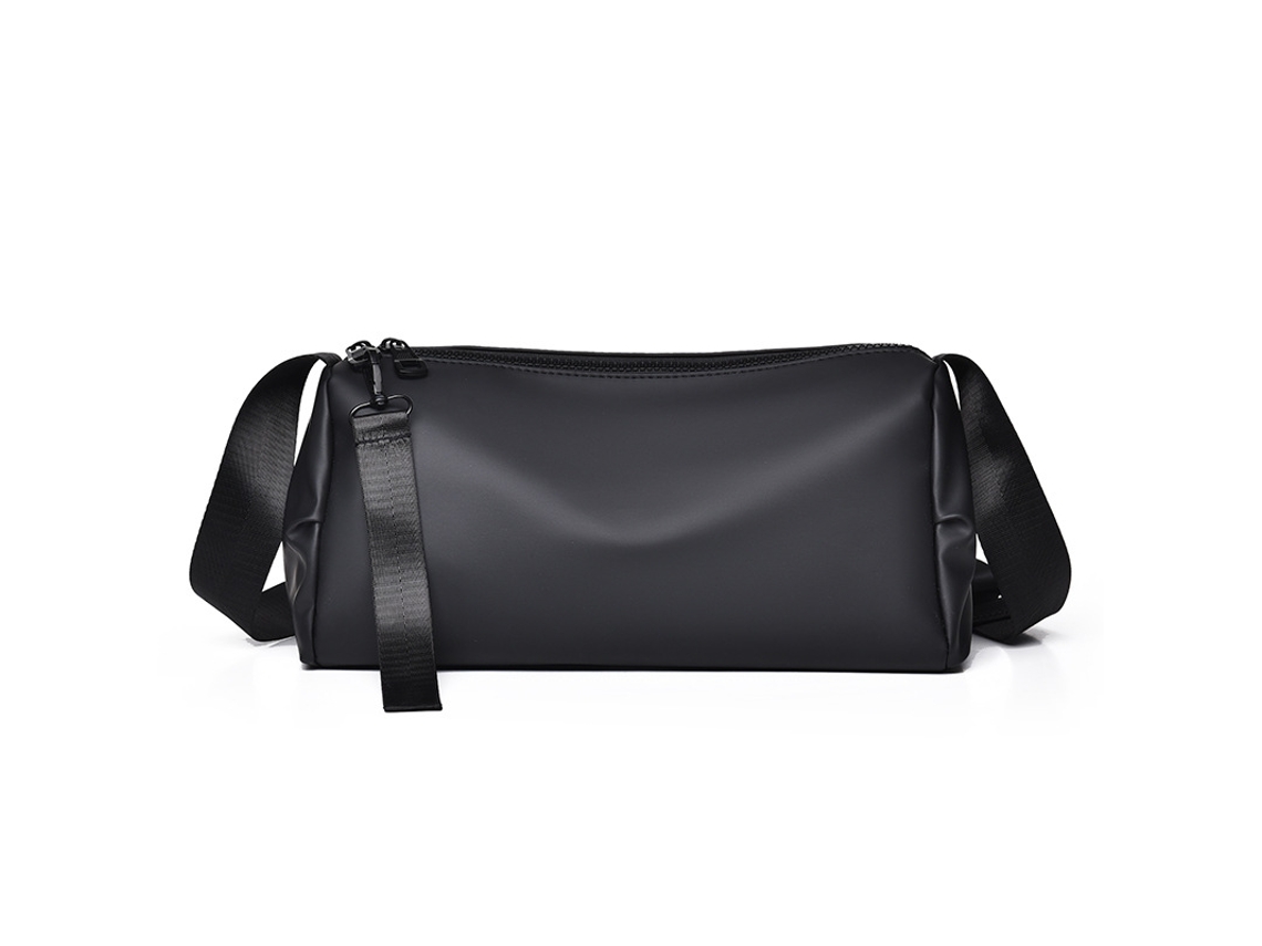 Bolso de hombro para hombre (negro), diseño sencillo, gran capacidad, moderno y versátil.