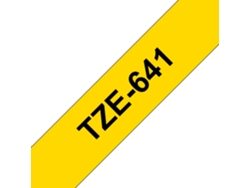 Cinta laminada Compatible Brother Tze641 Texto Negro / Fondo Amarillo 18Mm X 8M
