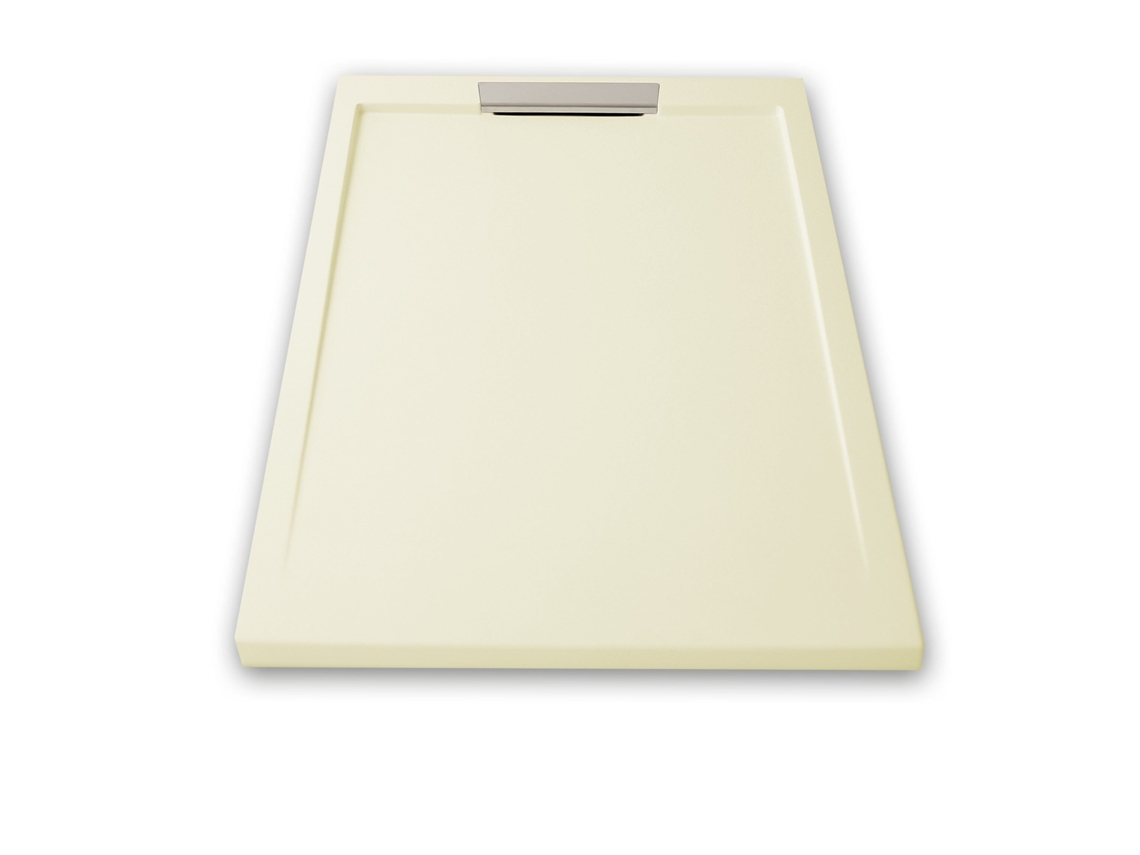Plato De Ducha Resina Lux Crema  80x170cm Rejilla Acero Inox.