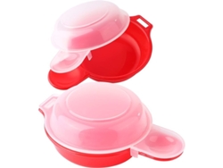 Juegos De Utensilios Para Cocinar Huevos En El Microondas, Ideales Para Preparar Hamburguesas Y Tortillas Rápidas (rojo Y Transparente).