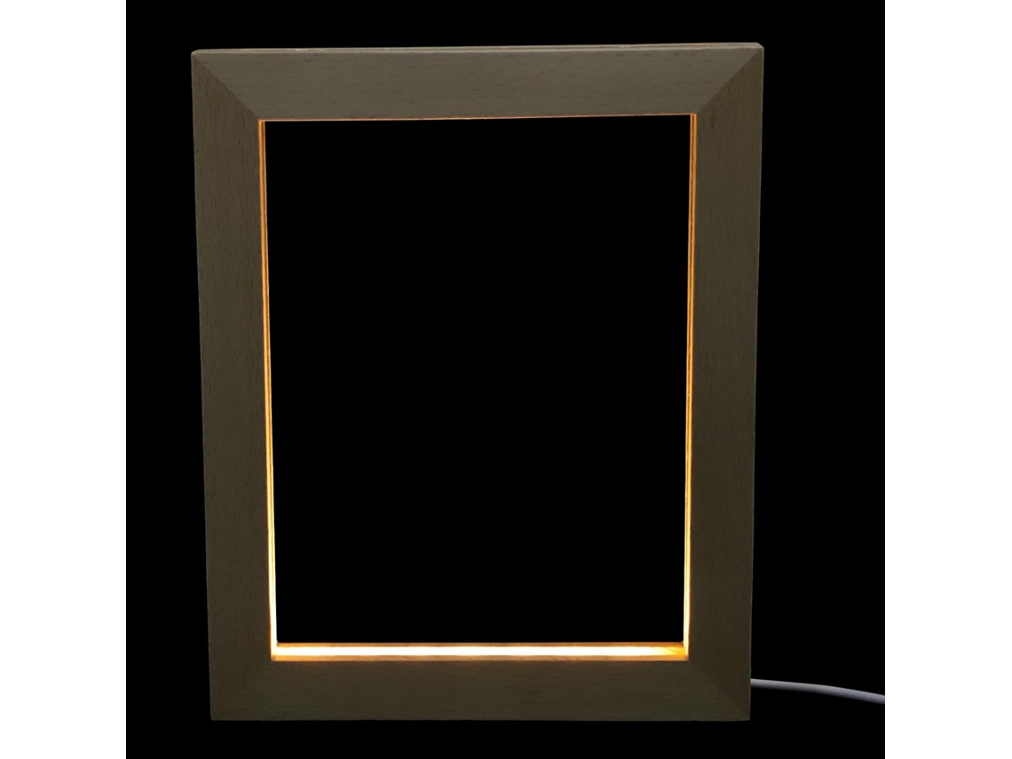 Elegante Marco Fotos Led Integrada Fabricado Material Sintético Enchufe Decoración Oficina Estilo Luz Mesa