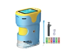 Microscopio digital portátil de aumento de 1000x para niños con luz LED y tarjeta de memoria de 32 g (azul)