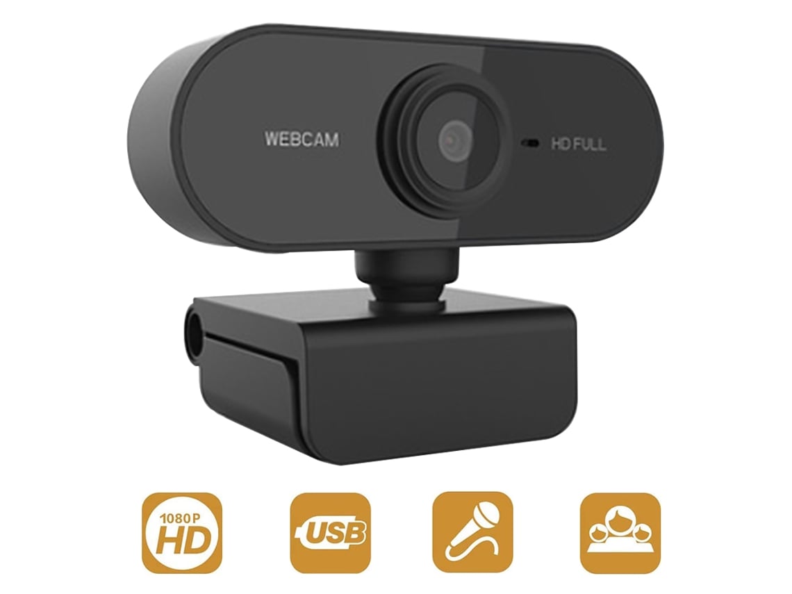 Cámara web para videollamadas, video de 1080p, pantalla panorámica