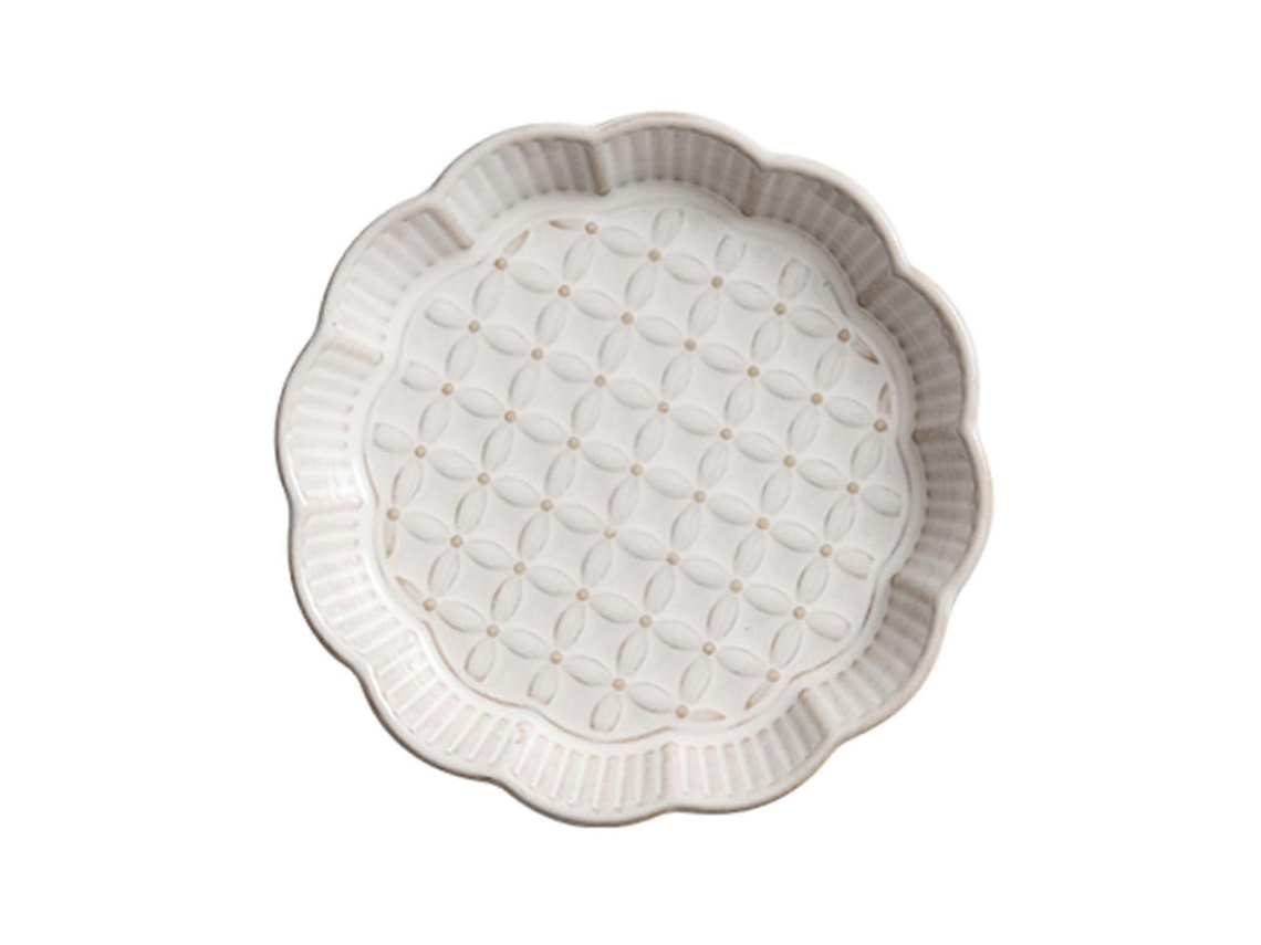 Platos llanos de cerámica, aptos para microondas y lavavajillas, con diseño en relieve, platos blancos para ensalada y pasta, varios tamaños.
