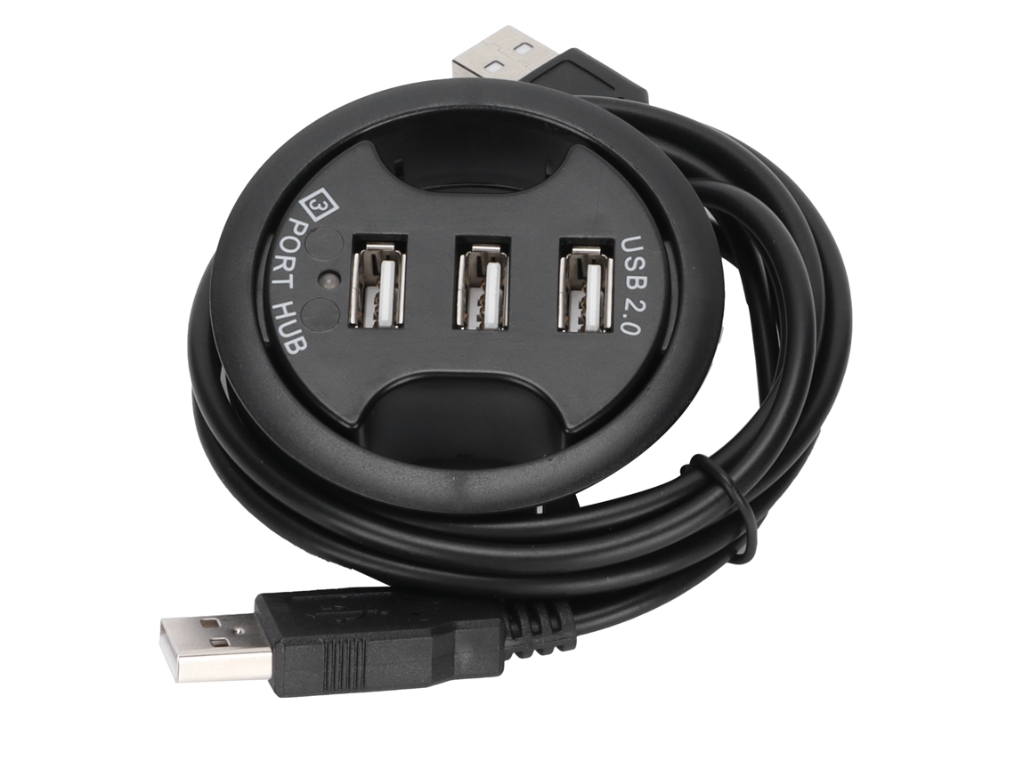 Concentrador Usb 2.0 Con 3 Puertos, Estación De Acoplamiento Redonda Para Escritorio, No Requiere Fuente De Alimentación Externa.