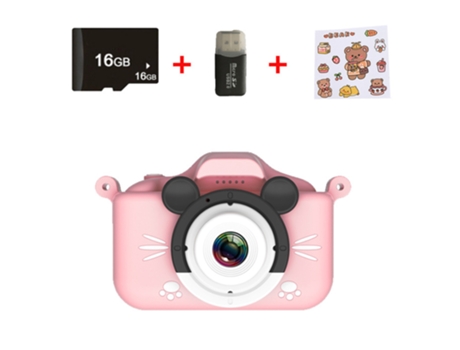 ELKUAIE Mini cámara Cámara digital para niños HD 2000W píxeles cámara dual delantera y trasera