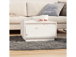 Mesa De Centro De Madera Maciza De Pino Blanco 55x56x32 Cm