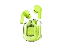 Audífonos inalámbricos Bluetooth con luces LED, sonido estéreo TWS, micrófono y control de volumen. Mdug (verde)